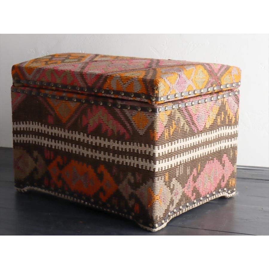 オールドキリム木製家具 宝箱Ｌサイズカルス W46.5xH35xD35cm | ブランド登録なし | 04