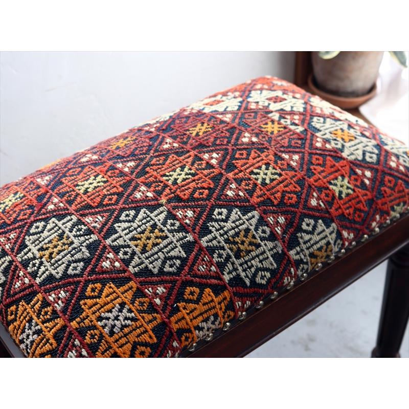 オールドキリムベンチスツール　椅子 楽天市場】【15%OFFクーポン対象品】オールドキリムスツールベンチ H52