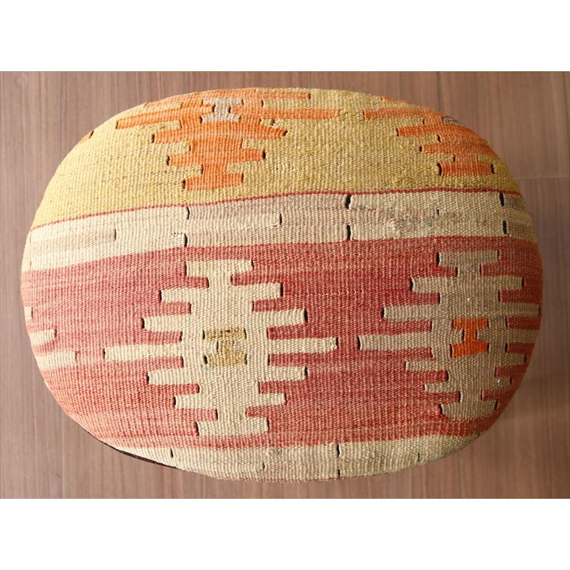 オールドキリム木製家具 H40×W31.5×D41.5cm スツール オットマン オーバル old kilim stool ottman oval | ブランド登録なし | 02