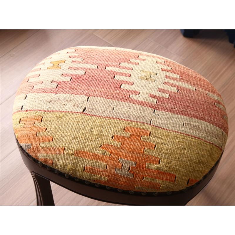 オールドキリム木製家具 H40×W31.5×D41.5cm スツール オットマン オーバル old kilim stool ottman oval | ブランド登録なし | 03