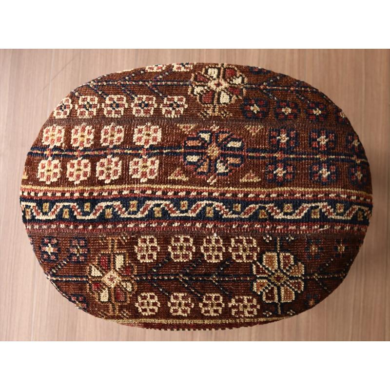 トライバルラグ木製スツールオーバル　H40×W41×D31cm  スツール オットマン オーバル tribal rug stool ottman oval | ブランド登録なし | 02
