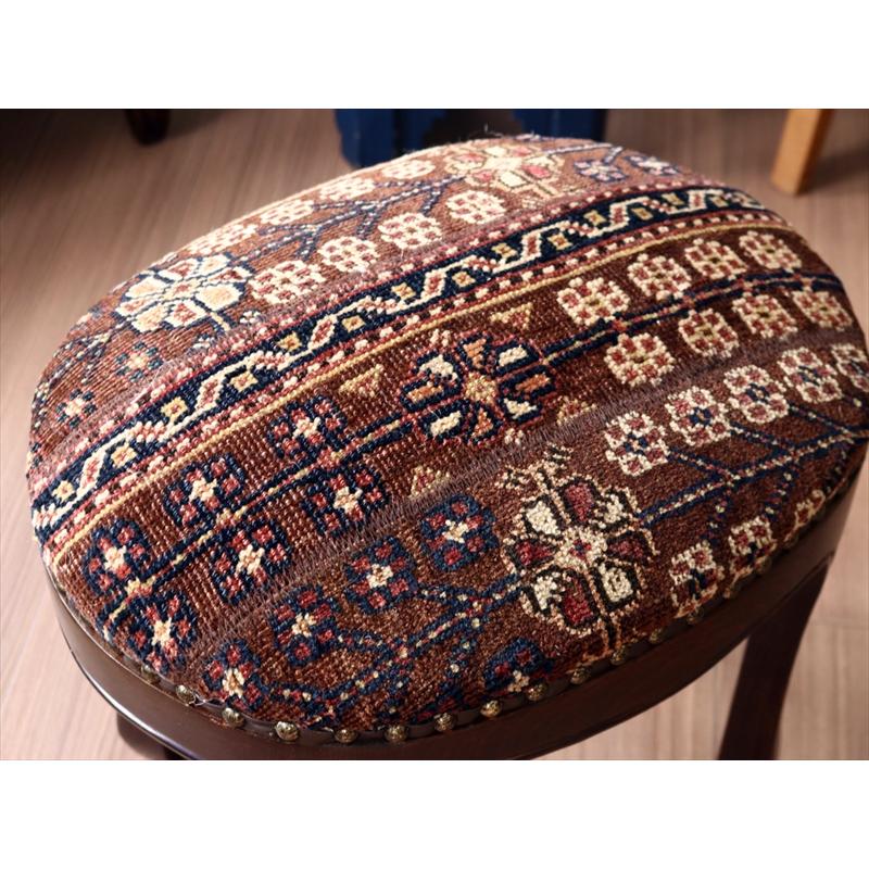 トライバルラグ木製スツールオーバル　H40×W41×D31cm  スツール オットマン オーバル tribal rug stool ottman oval | ブランド登録なし | 05