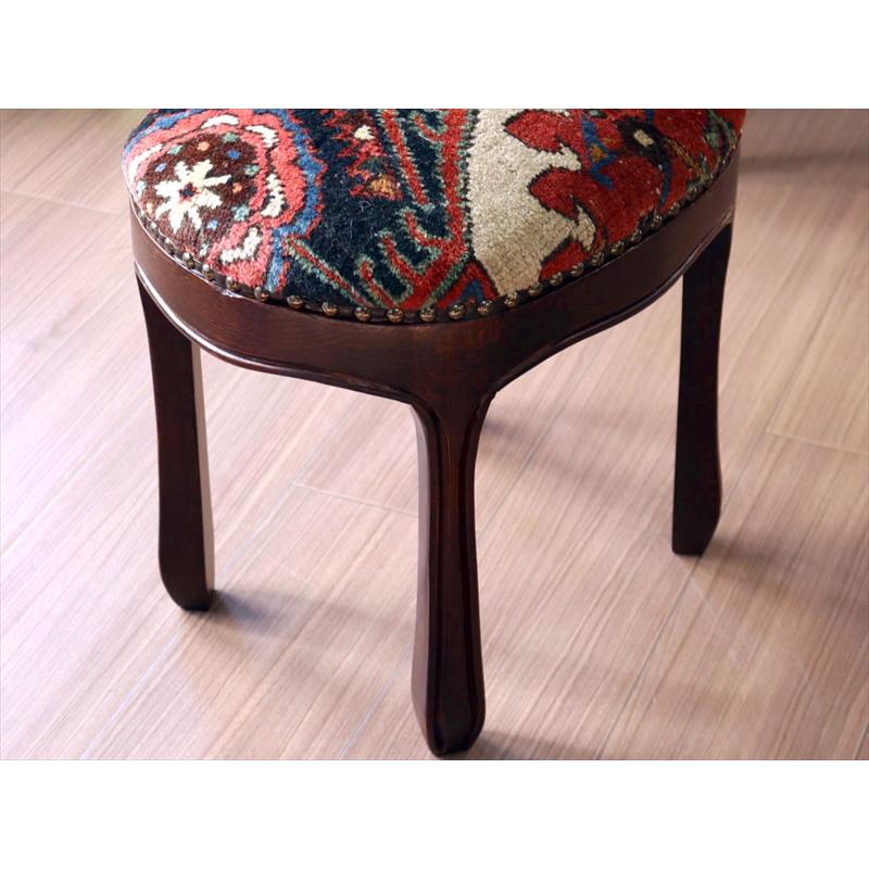 トライバルラグ木製スツールオーバル　H40×W41×D31cm  スツール オットマン オーバル tribal rug stool ottman oval | ブランド登録なし | 04