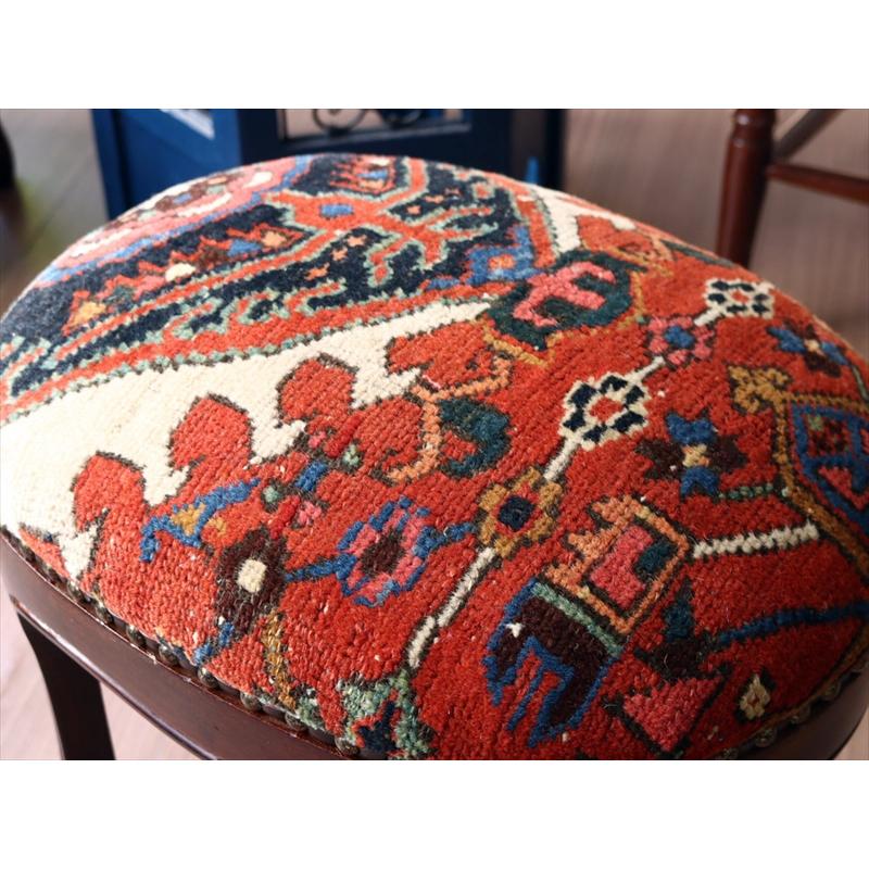 トライバルラグ木製スツールオーバル　H40×W41×D31cm  スツール オットマン オーバル tribal rug stool ottman oval | ブランド登録なし | 05