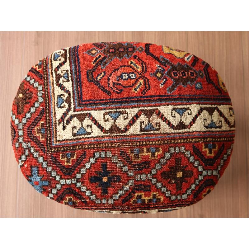 アンティークラグ木製家具 H40×W31.5×D41.5cm スツール オットマン オーバル antique rug stool ottman oval | ブランド登録なし | 02