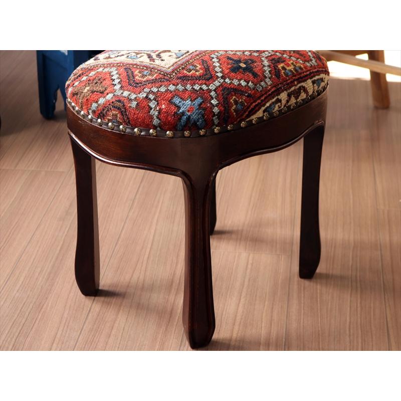アンティークラグ木製家具 H40×W31.5×D41.5cm スツール オットマン オーバル antique rug stool ottman oval | ブランド登録なし | 04
