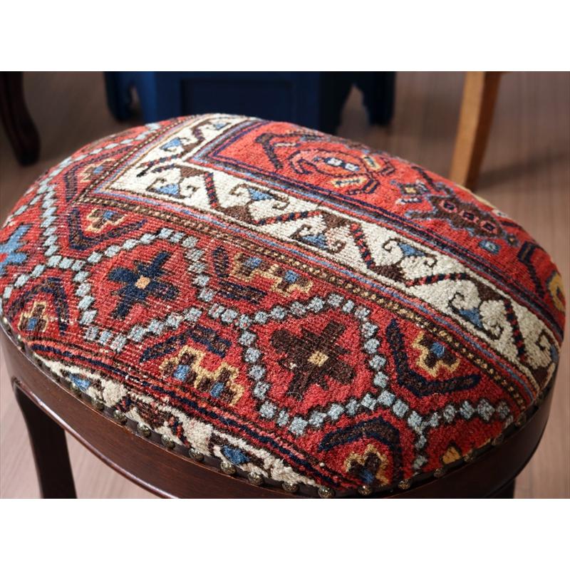 アンティークラグ木製家具 H40×W31.5×D41.5cm スツール オットマン オーバル antique rug stool ottman oval | ブランド登録なし | 05