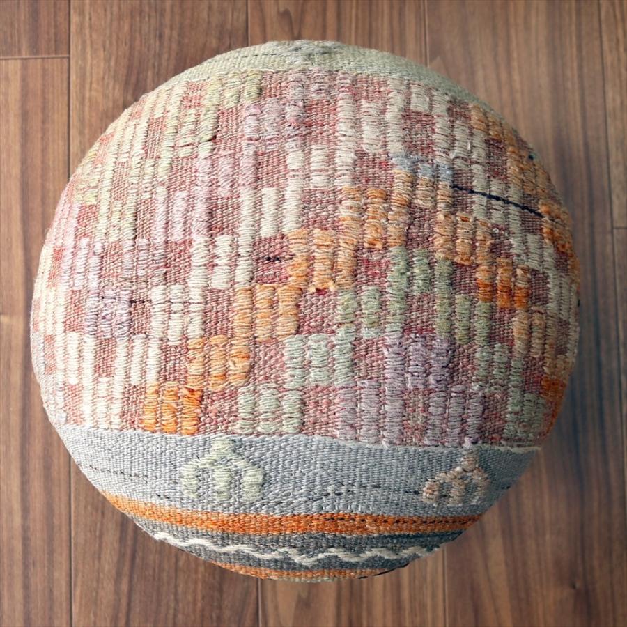 オールドキリムスツール 直径35×H29cm ラウンド キリム木製家具 スツール オットマン old kilim stool ottman wood furniture | ブランド登録なし | 02