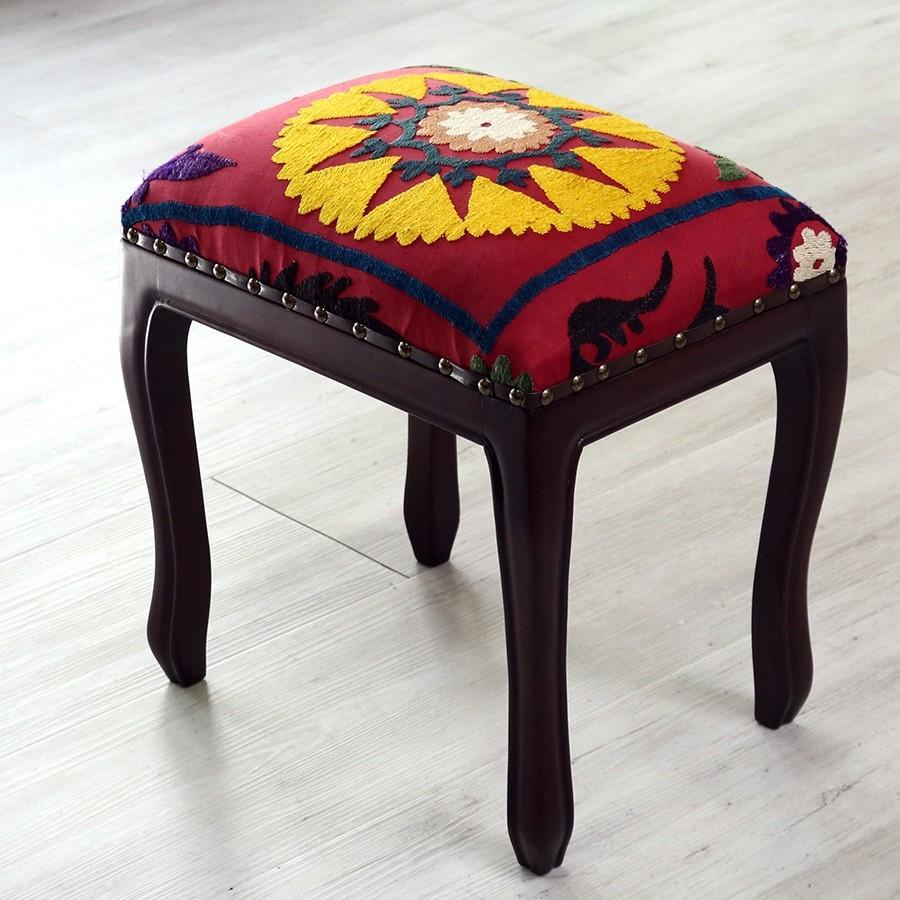 オールドスザンニ木製家具スツール オットマン レクタングル38.5cm×28.5cm×高さ42.5cm | ブランド登録なし