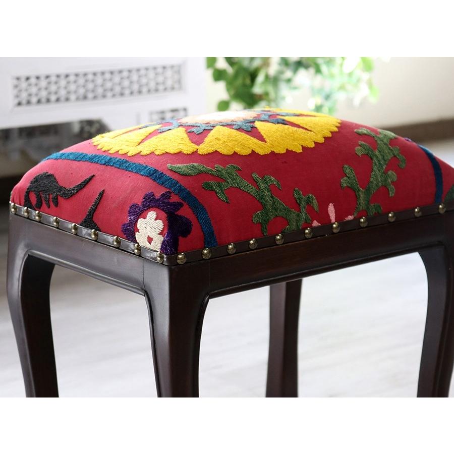 オールドスザンニ木製家具スツール オットマン レクタングル38.5cm×28.5cm×高さ42.5cm | ブランド登録なし | 02