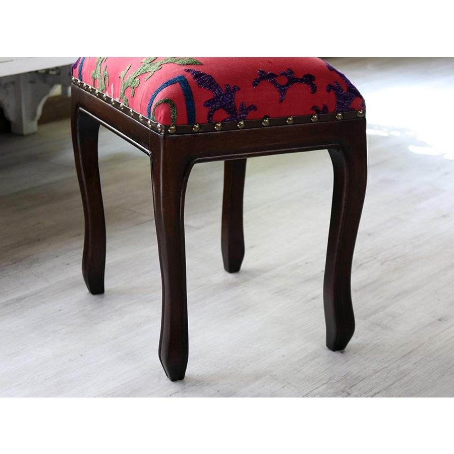 オールドスザンニ木製家具スツール オットマン レクタングル38.5cm×28.5cm×高さ42.5cm | ブランド登録なし | 03