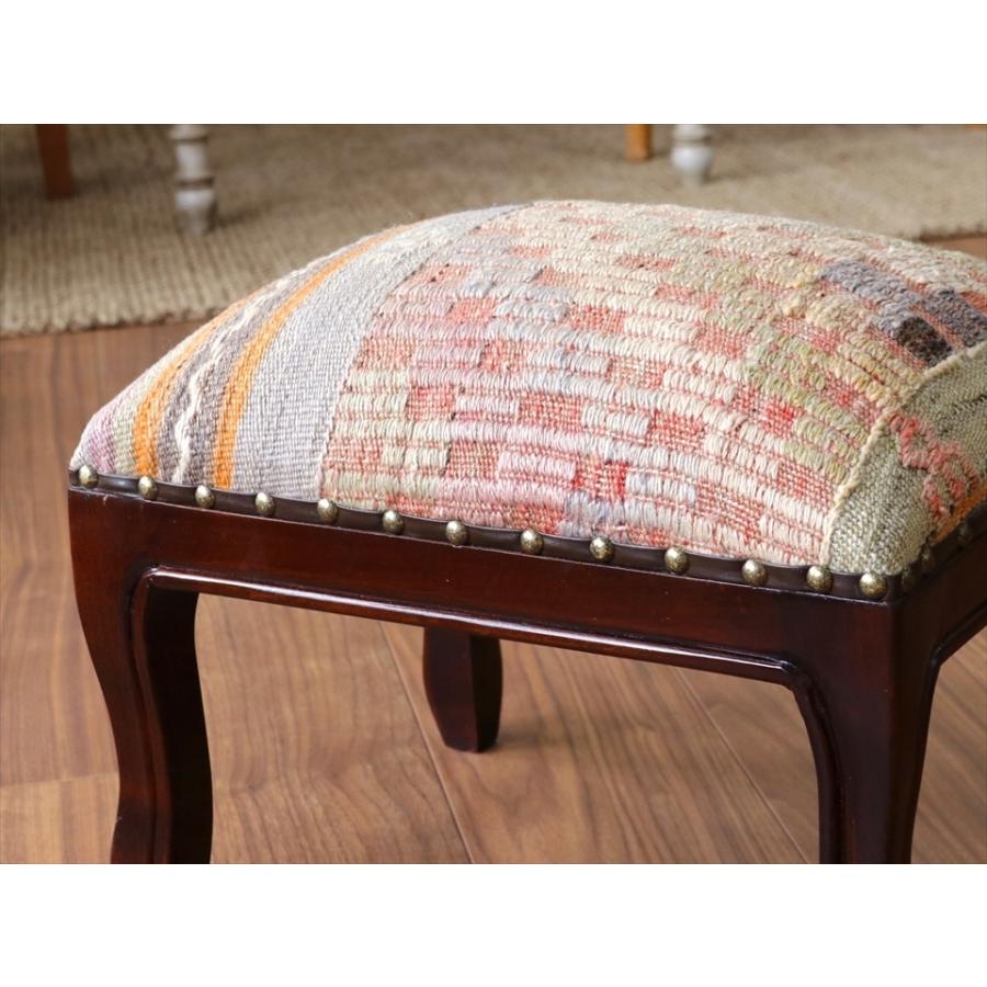 トルコオールドキリム木製家具 H29×W39×D29cm バルケスィール