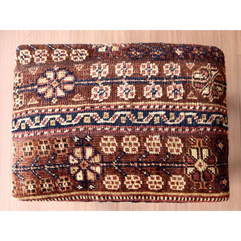 トライバルラグ木製家具 H41×W38×D28cm スツール オットマン レクタングル tribal rug stool ottman rectangle | ブランド登録なし | 02