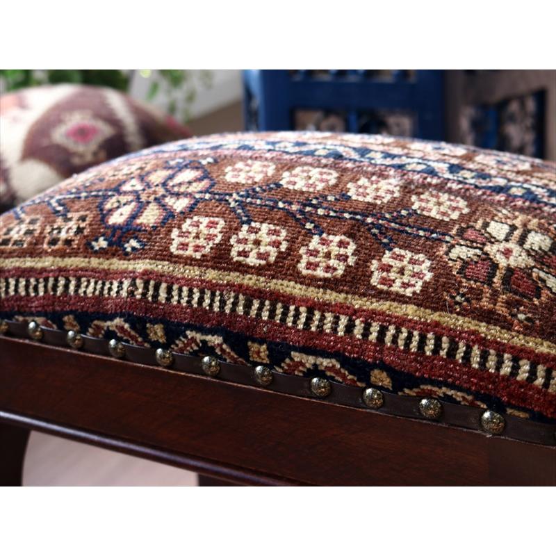 トライバルラグ木製家具 H41×W38×D28cm スツール オットマン レクタングル tribal rug stool ottman rectangle | ブランド登録なし | 03