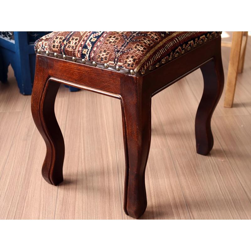 トライバルラグ木製家具 H41×W38×D28cm スツール オットマン レクタングル tribal rug stool ottman rectangle | ブランド登録なし | 04