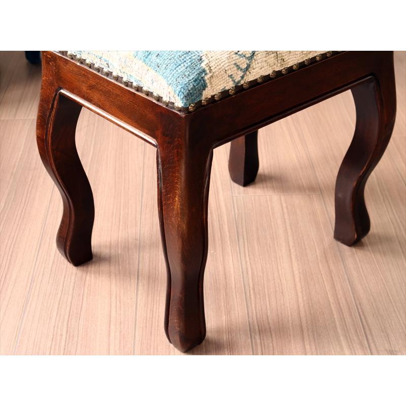 オーバーダイドラグ木製家具 H41×W38×D28cm スツール オットマン レクタングル overdyed rug stool ottman rectangle | ブランド登録なし | 04