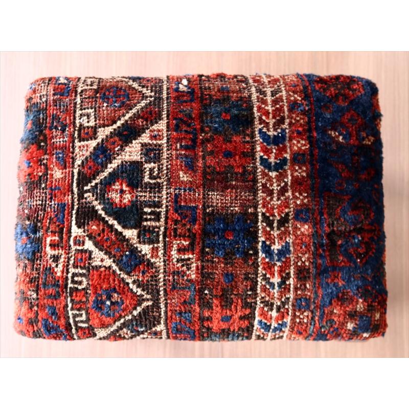 アンティークラグ木製家具 H41×W38×D28cm スツール オットマン レクタングル antique rug stool ottman rectangle | ブランド登録なし | 02
