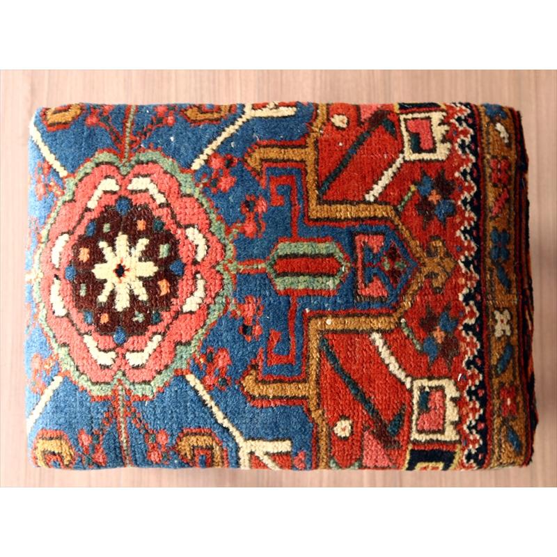 トライバルラグ木製家具 H41×W38×D28cm スツール オットマン レクタングル tribal rug stool ottman rectangle | ブランド登録なし | 02