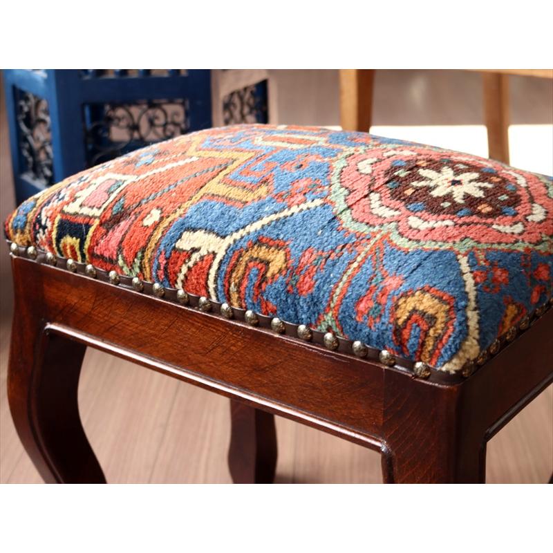 トライバルラグ木製家具 H41×W38×D28cm スツール オットマン レクタングル tribal rug stool ottman rectangle | ブランド登録なし | 03