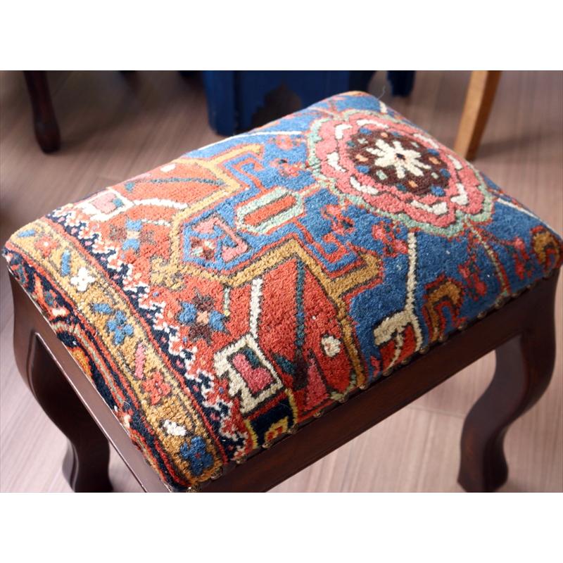 トライバルラグ木製家具 H41×W38×D28cm スツール オットマン レクタングル tribal rug stool ottman rectangle | ブランド登録なし | 05