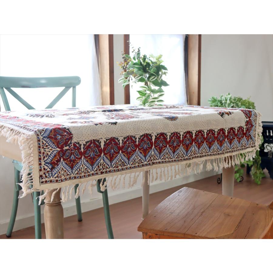 ペルシャ更紗 ガラムカール 100x100cmサイズ アンバー系 ペイズリー柄 テーブルクロス マルチクロス | ブランド登録なし | 03