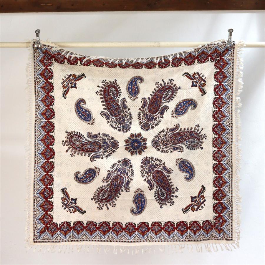 ペルシャ更紗 ガラムカール 100x100cmサイズ アンバー系 ペイズリー柄 テーブルクロス マルチクロス | ブランド登録なし | 05