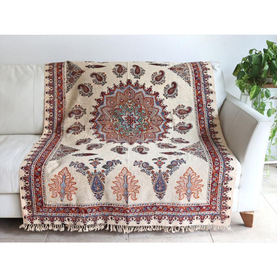 ペルシャ更紗 イラン手染め布 150x100cm アンバー系 ペイズリー イラン手染め布 テーブルクロス ソファーカバー | ブランド登録なし | 01