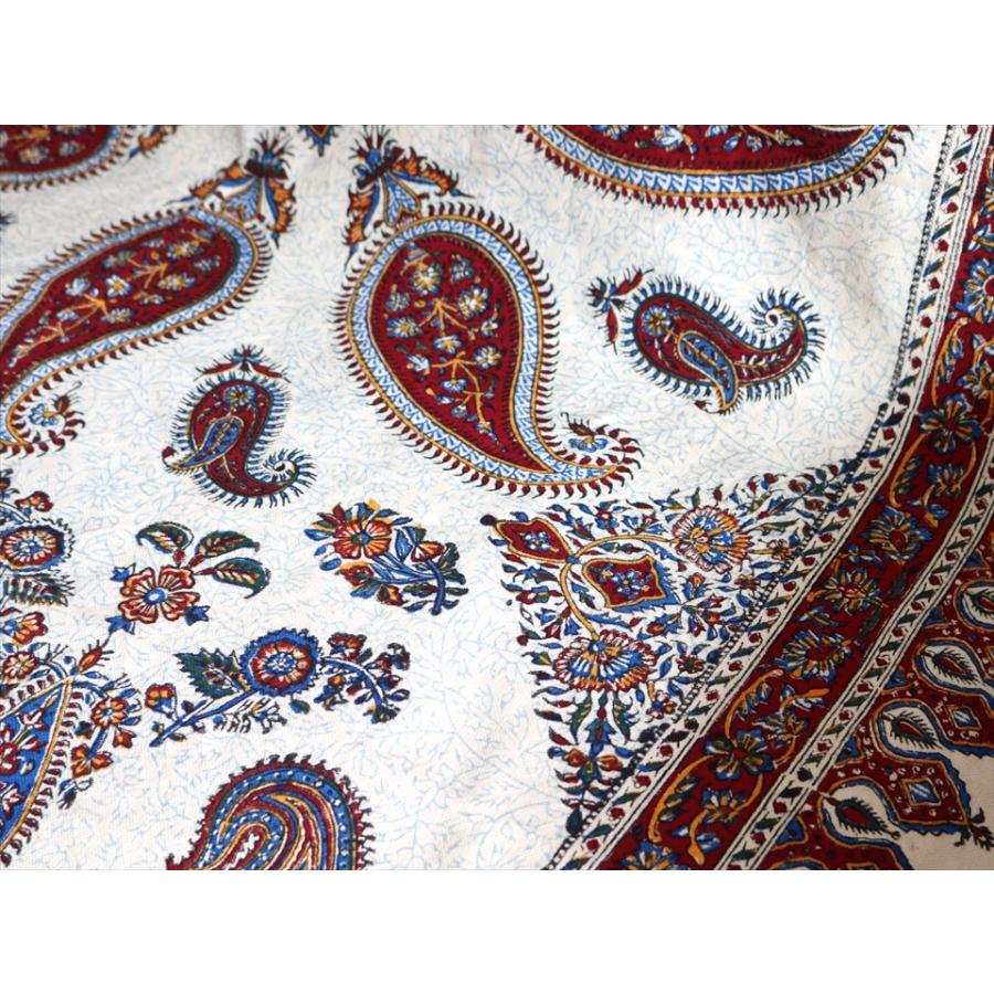 ペルシャ更紗 イラン手染め布 145x100cm アンバー系 ペイズリー イラン手染め布 テーブルクロス ソファーカバー | ブランド登録なし | 03