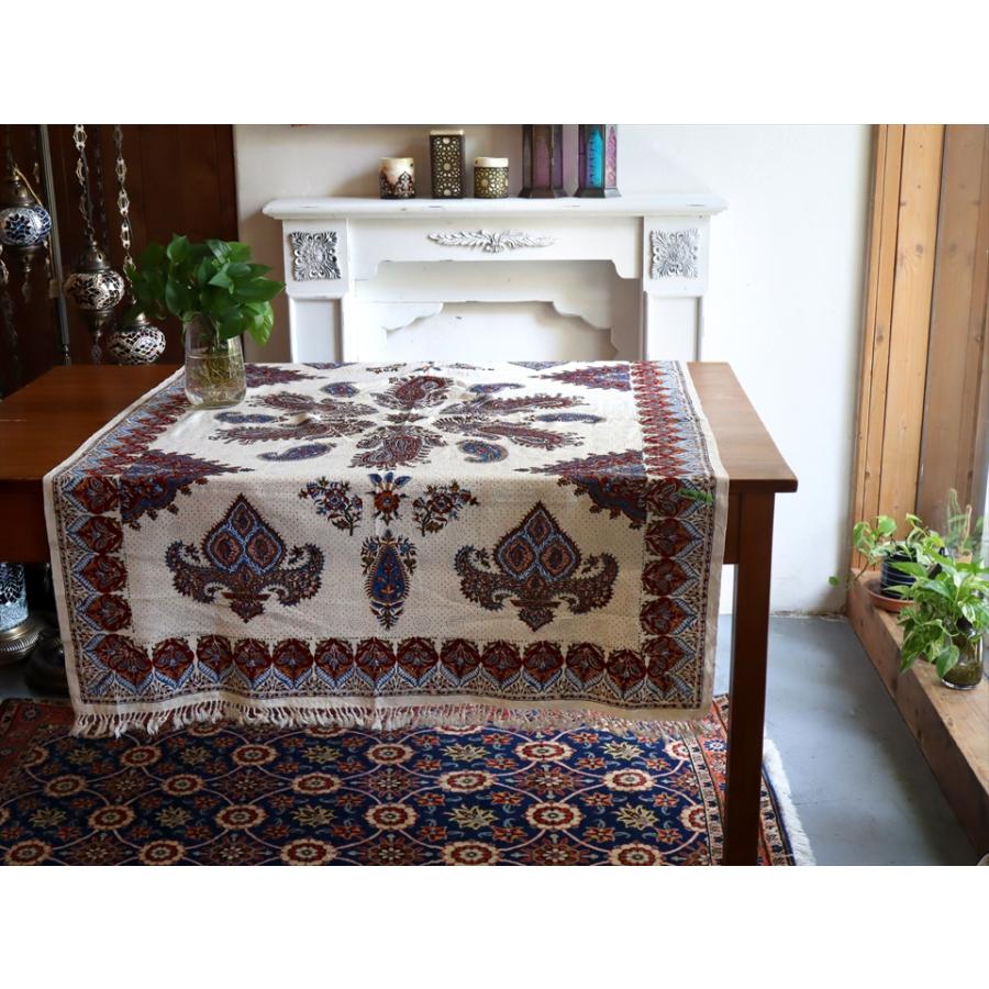 ペルシャ更紗 イラン手染め布 144×100cm アンバー系 ペイズリー テーブルクロス ソファーカバー |  | 01