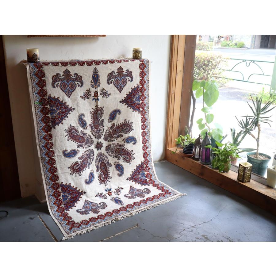 ペルシャ更紗 イラン手染め布 144×100cm アンバー系 ペイズリー テーブルクロス ソファーカバー |  | 05