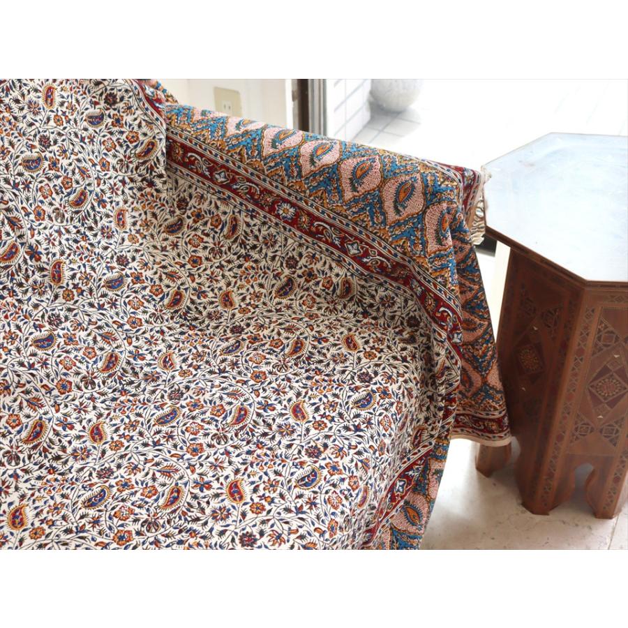 ペルシャ更紗 ガラムカール 229ｘ148cm アンバー系 フラワー柄 テーブルクロス ソファカバー | ブランド登録なし | 04