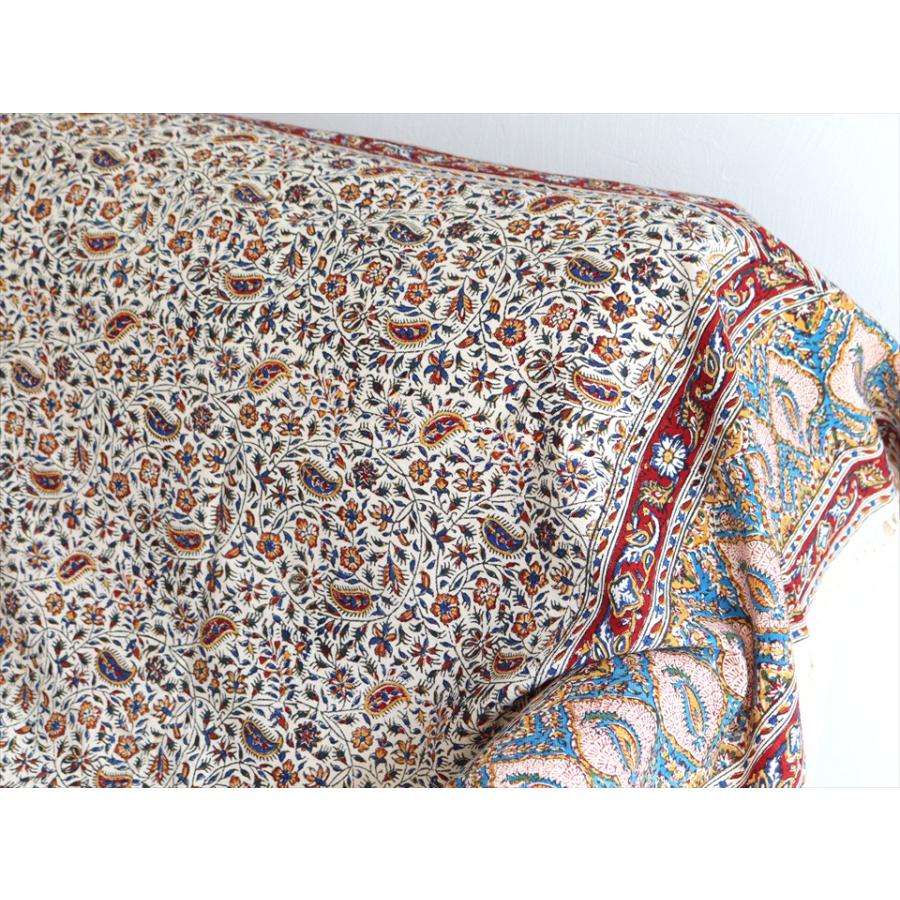 ペルシャ更紗 ガラムカール 229ｘ148cm アンバー系 フラワー柄 テーブルクロス ソファカバー | ブランド登録なし | 06