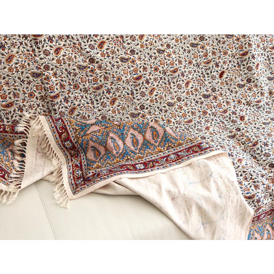 ペルシャ更紗 ガラムカール 229ｘ148cm アンバー系 フラワー柄 テーブルクロス ソファカバー | ブランド登録なし | 07