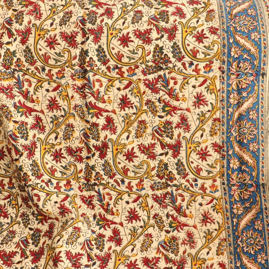 ペルシャ更紗 イラン手染め布 230×150cm アンバー系 葡萄柄 テーブルクロス ソファカバー |  | 04