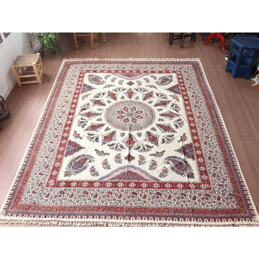 ペルシャ更紗 ガラムカール 262×208cm イラン手染め布 アンバー系 ペイズリー柄 ソファーカバー コットン マルチカバー | ブランド登録なし | 08