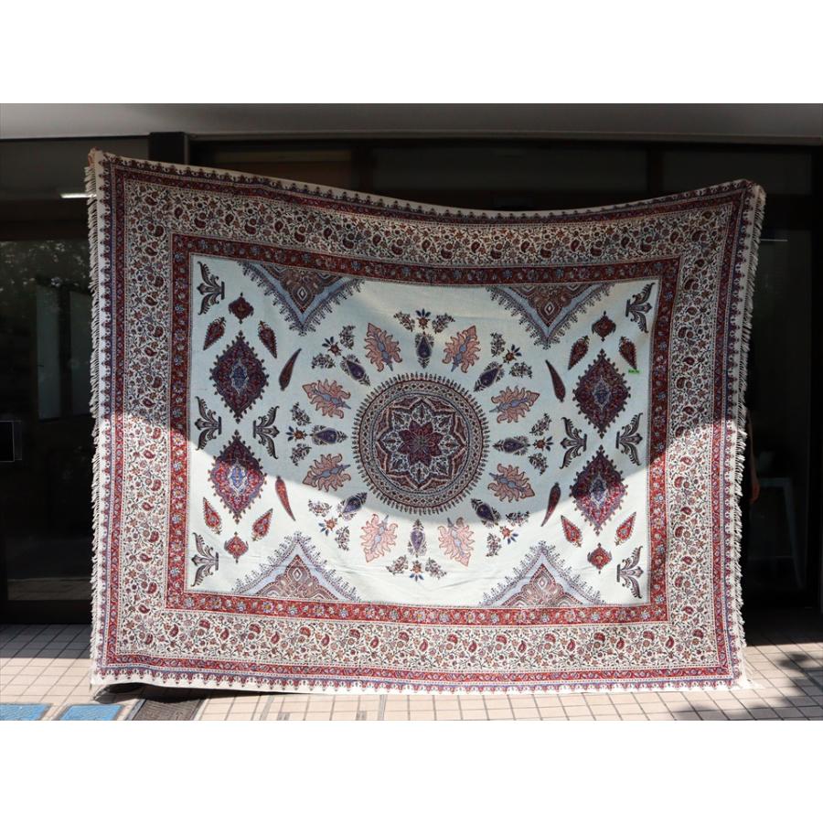 ペルシャ更紗 ガラムカール  267×210cm イラン手染め布 アンバー系 ペイズリー ソファーカバー コットン マルチカバー |  | 06