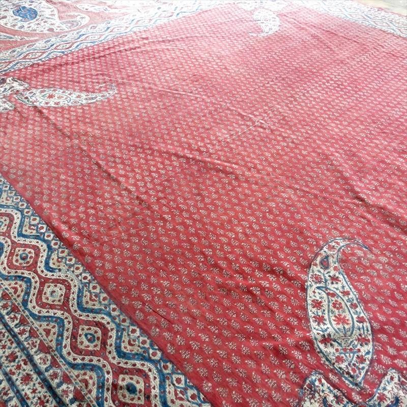 アンティーク ペルシャ更紗 古布 /ガラムカール 花と鳥とペイズリー約228x133cm | ブランド登録なし | 03