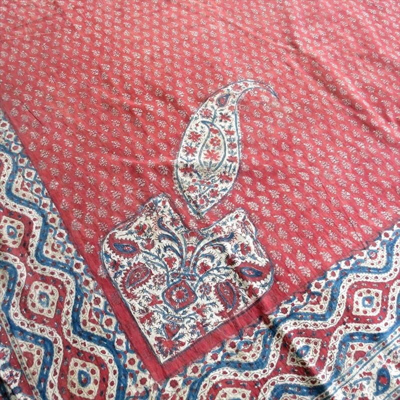 アンティーク ペルシャ更紗 古布 /ガラムカール 花と鳥とペイズリー約228x133cm | ブランド登録なし | 05