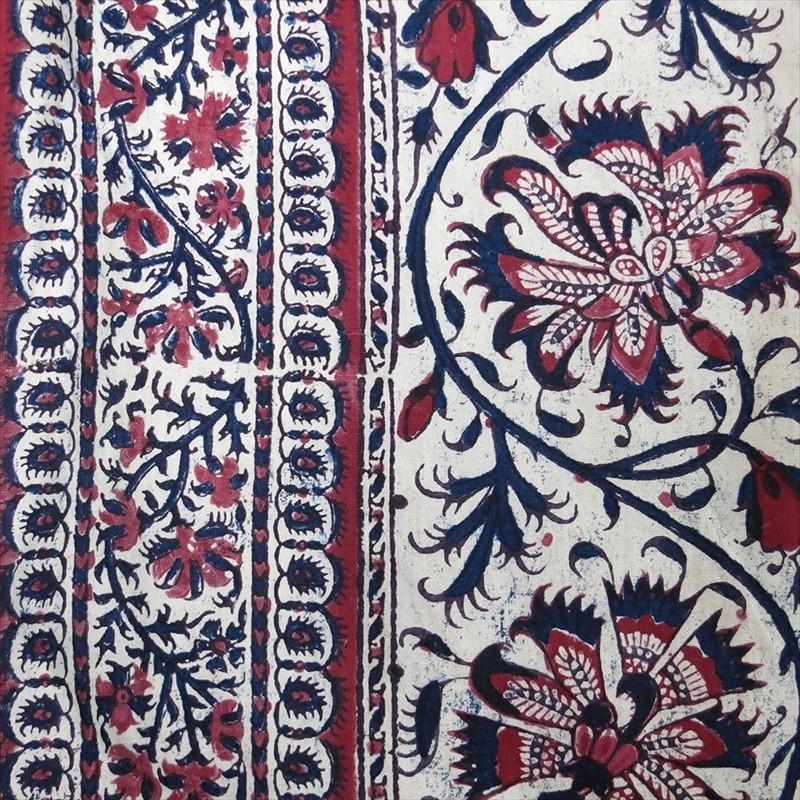 アンティーク ペルシャ更紗 古布 /ガラムカール 花と鳥のモチーフ/裏布