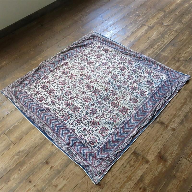 アンティーク ペルシャ更紗 古布 /ガラムカール 花と鳥/裏布付き約103x97cm | ブランド登録なし | 01