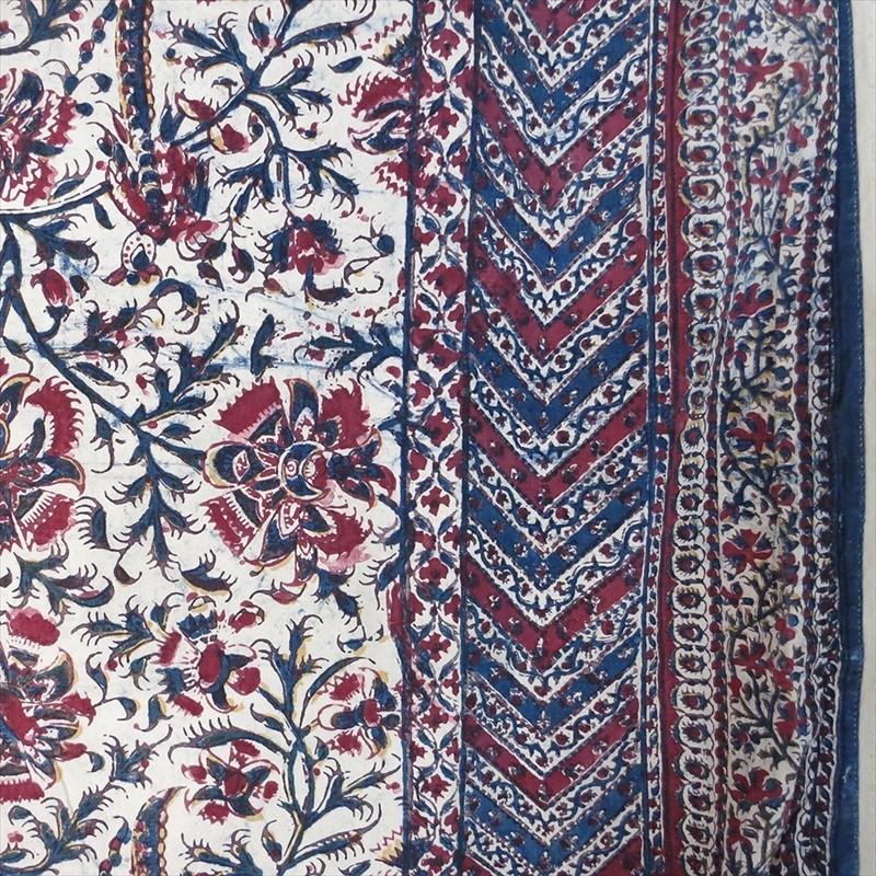 アンティーク ペルシャ更紗 古布 /ガラムカール 花と鳥/裏布付き約103x97cm | ブランド登録なし | 03