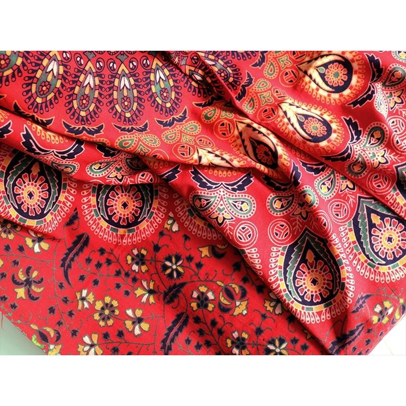 曼荼羅（まんだら)マルチクロス　シングル 200x133cm ピーコック　オレンジ/レッド インド製/綿100％ | ブランド登録なし | 03