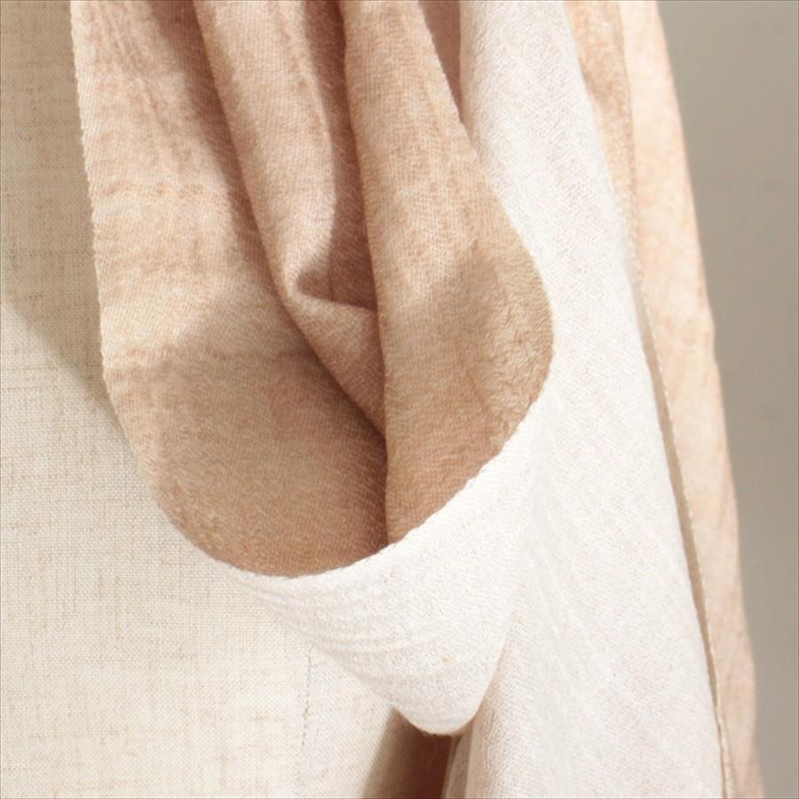 カシミアストール・手織り/大判サイズ 206x70cm ベージュ&アイボリーのリバーシブル/1点もの | ブランド登録なし | 04