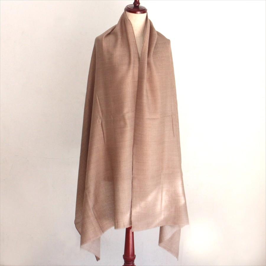 カシミアストール・手織り/大判サイズ 206x72cm うす茶/1点もの | ブランド登録なし | 01