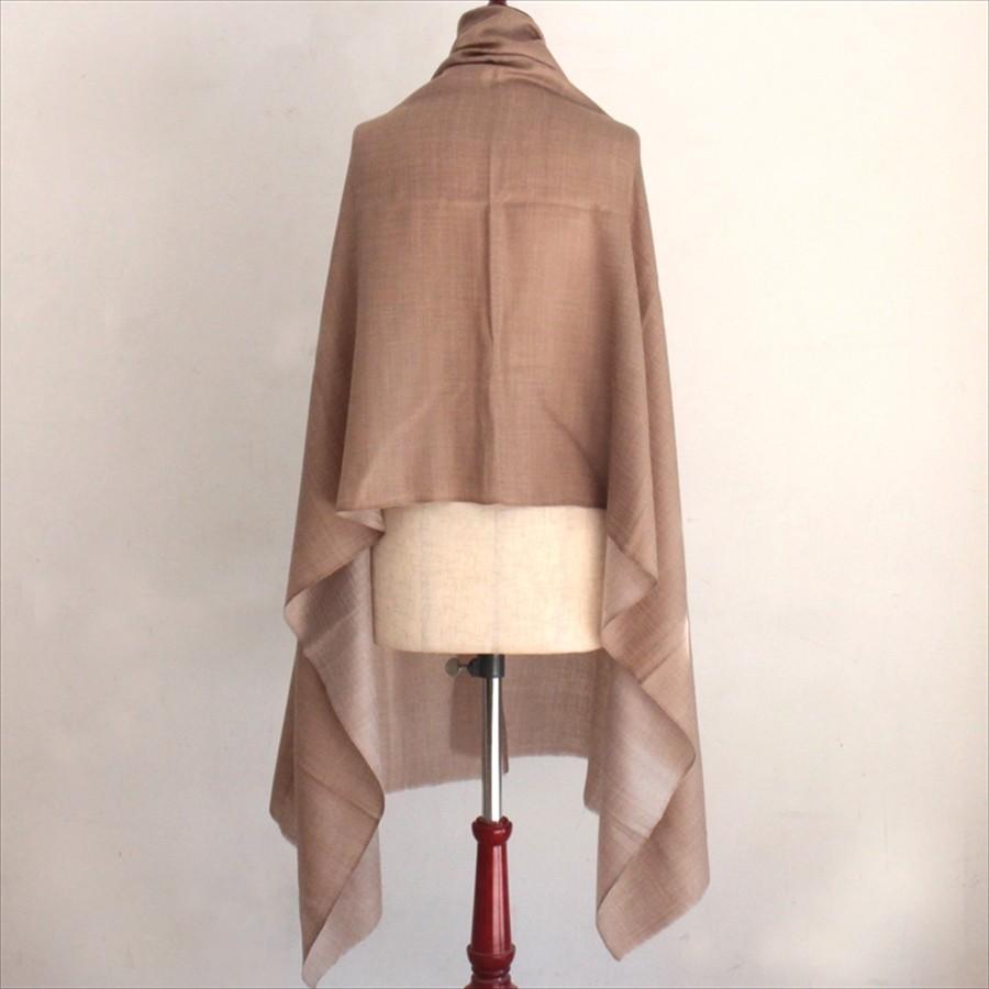 カシミアストール・手織り/大判サイズ 206x72cm うす茶/1点もの | ブランド登録なし | 02
