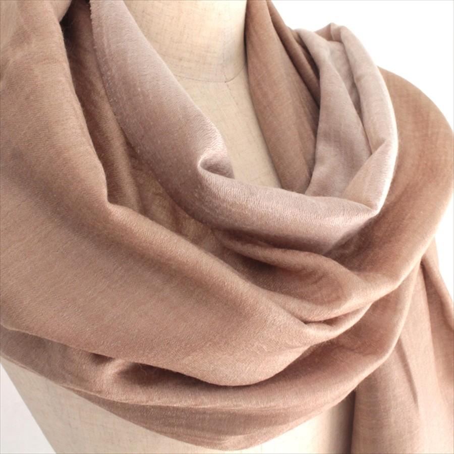 カシミアストール・手織り/大判サイズ 206x72cm うす茶/1点もの | ブランド登録なし | 04