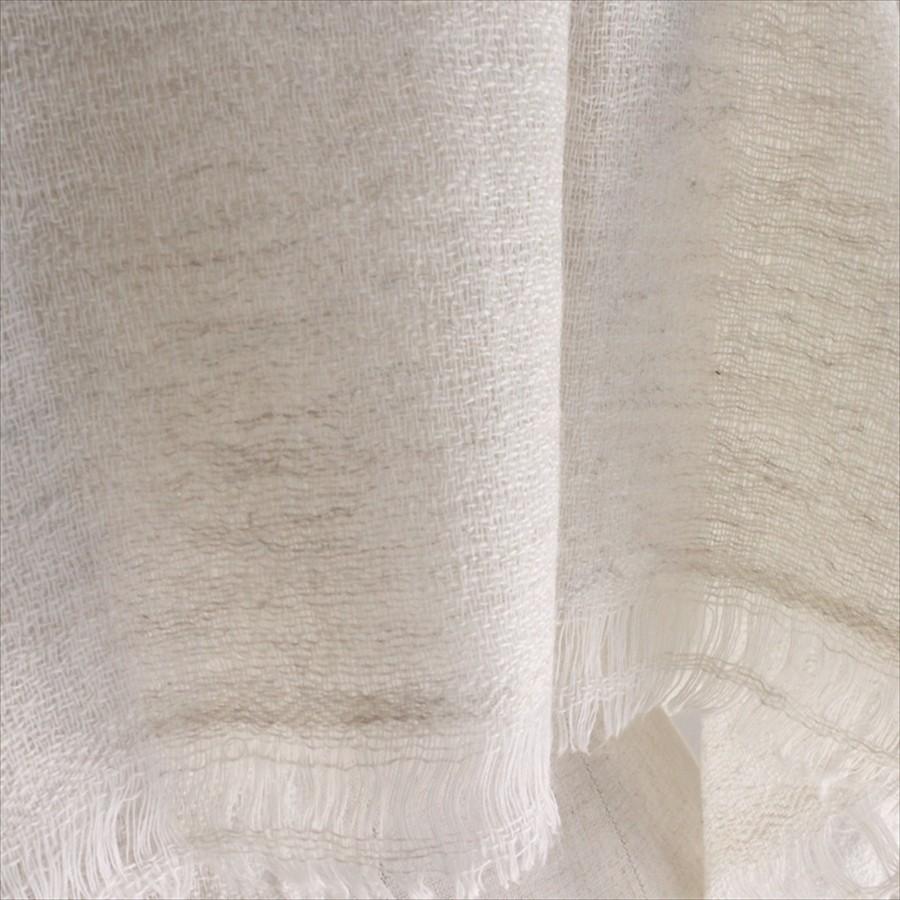 カシミアストール・手織り/大判サイズ 210x68cm アイボリー/1点もの | ブランド登録なし | 04