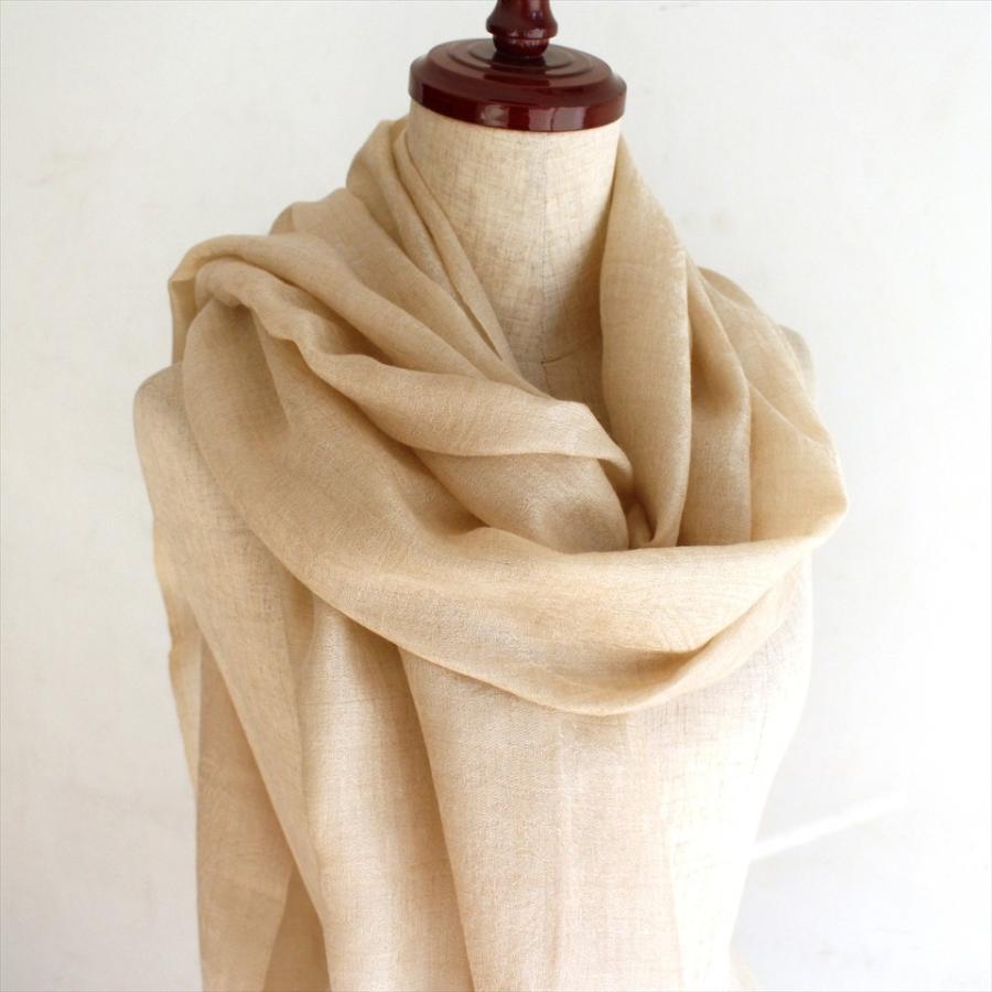 カシミアストール/大判サイズ 207x72cm アイボリー・ペイズリーと花 | ブランド登録なし | 02