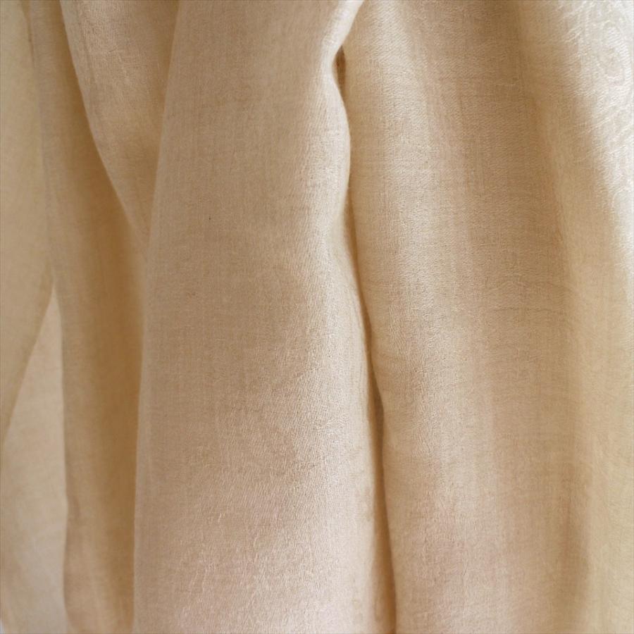 カシミアストール/大判サイズ 207x72cm アイボリー・ペイズリーと花 | ブランド登録なし | 04