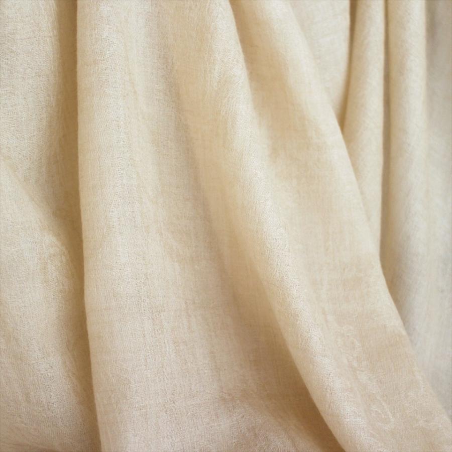 カシミアストール/大判サイズ 207x72cm アイボリー・ペイズリーと花 | ブランド登録なし | 05